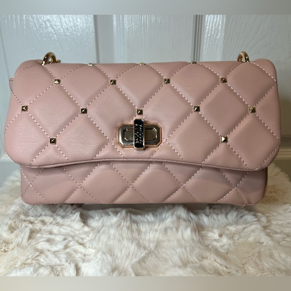 BADGLEY MISCHKA Pink Blush Diamond Quilted Bag